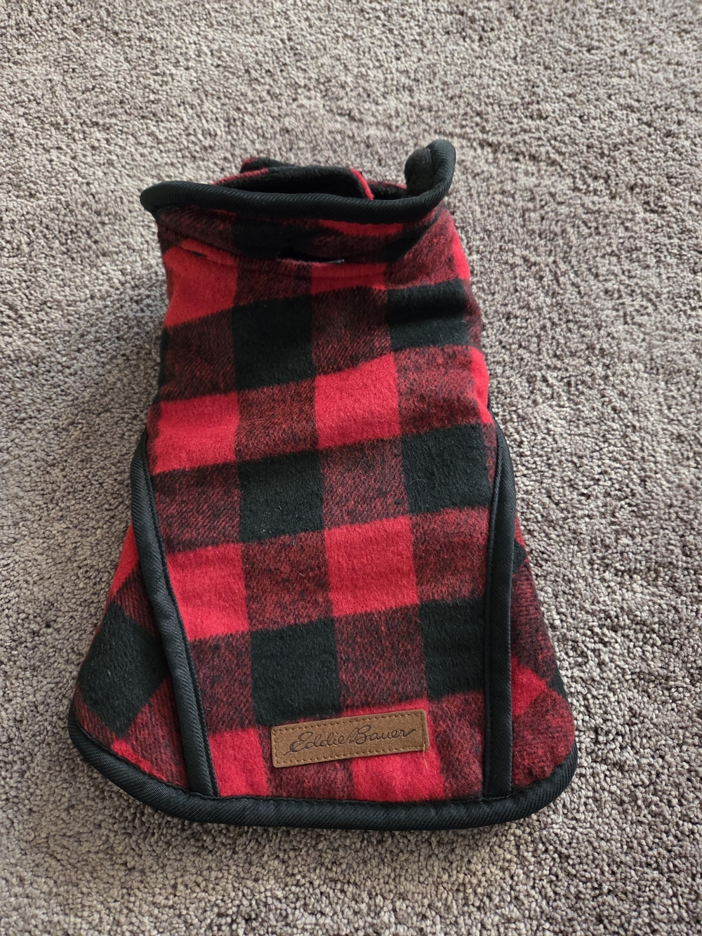 Dog Sweater Eddie Bauer Red & Black Buffalo Plaid